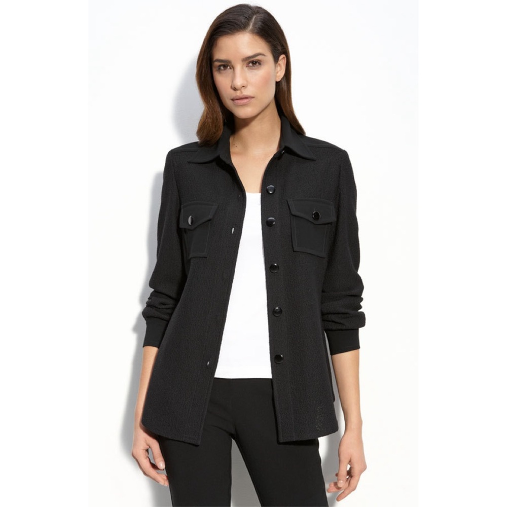 St. John Collection | Black Bouclé Knit Jacket ~ US 4 - Picture 4 of 10